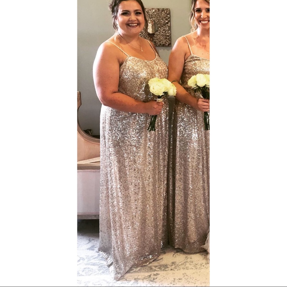 💲SOLD💲Plus Size Gold Sequin Bridesmaid Dress